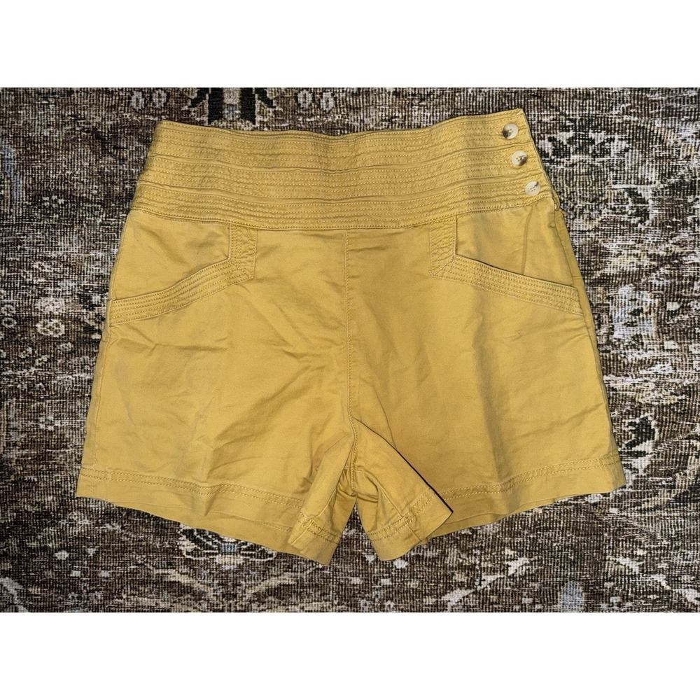 By Anthropologie Women's Shorts Size US 6 Mustard‎ Yellow Side Button And Zip Up